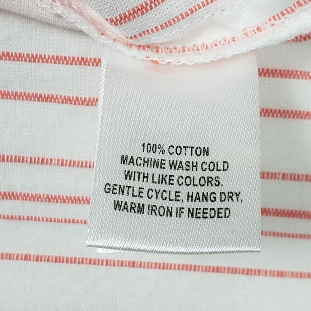 UNTUCKit Women Durfort Popover Tunic 100% Cotton White & Highlighter Pink Stripe - Picture 11 of 16